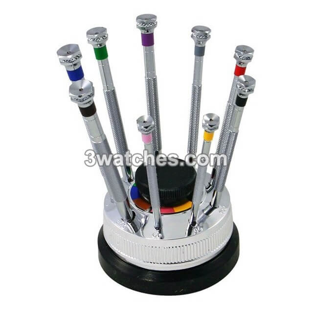 9 piece screwdriver set with revolving stand