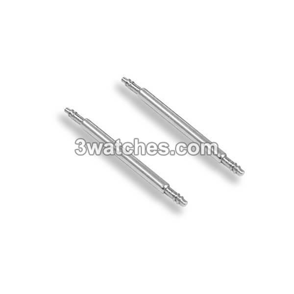Pair Of 20mm Stainless Steel RLX Style Spring Bars For Watch - 1.78mm Tip (Silver)