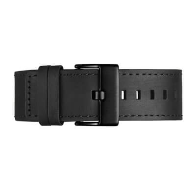black leather interchangeable strap black stainless steel buckle