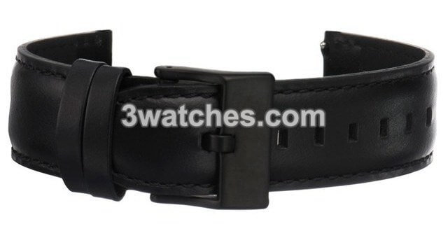 black leather interchangeable strap black stainless steel buckle