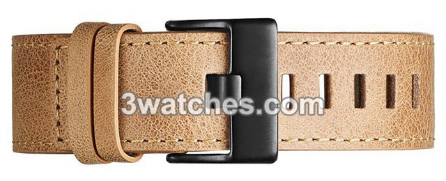 caramel leather interchangeable strap black stainless steel buckle