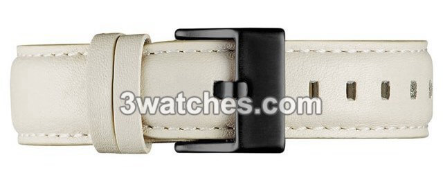 cream leather interchangeable strap black stainless steel buckle
