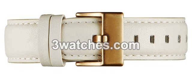 cream leather interchangeable strap gold stainless steel buckle
