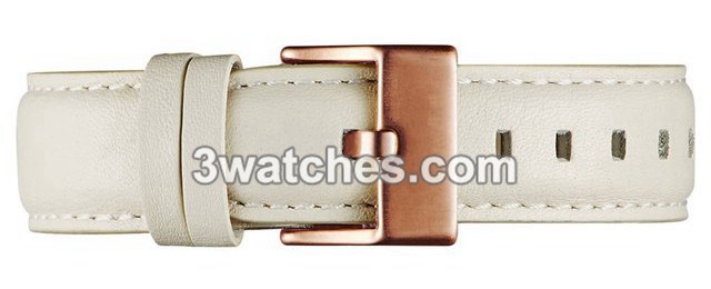 cream leather interchangeable strap rose gold stainless steel buckle