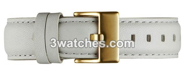 grey leather interchangeable strap gold stainless steel