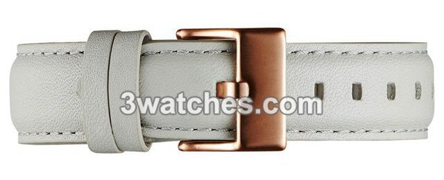 grey leather interchangeable strap rose gold stainless steel