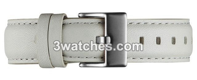 grey leather interchangeable strap silver stainless steel