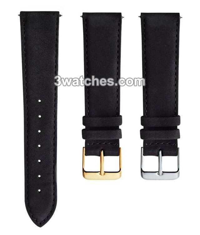 interchangeable black matte suede genuine leather watches strap