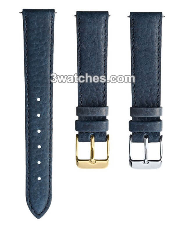 interchangeable blue grained genuine leather watches strap