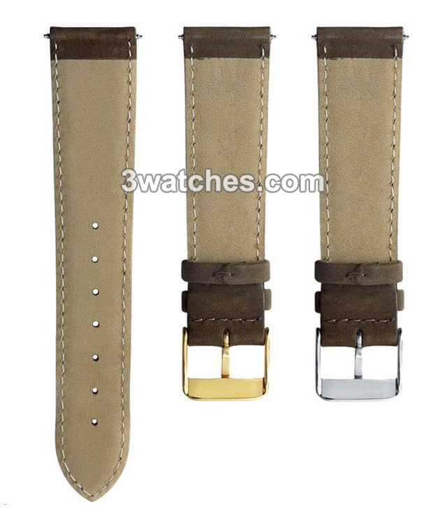 interchangeable brown matte suede genuine leather watches strap