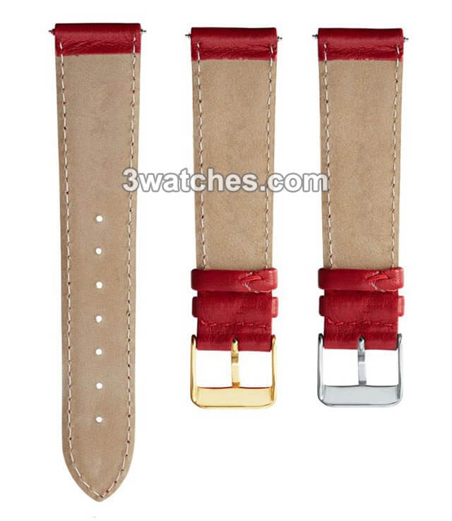 interchangeable red genuine leather watches strap
