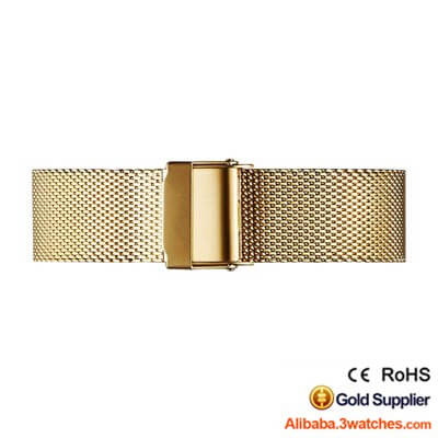 mesh band interchangeable strap gold stainless steel