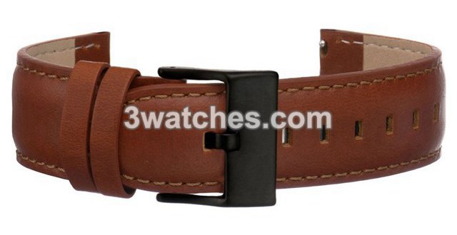 natural leather interchangeable strap black stainless steel buckle