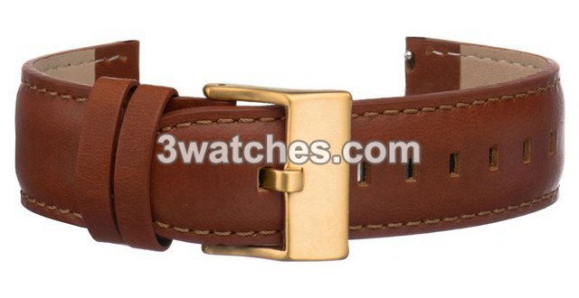natural leather interchangeable strap gold stainless steel buckle