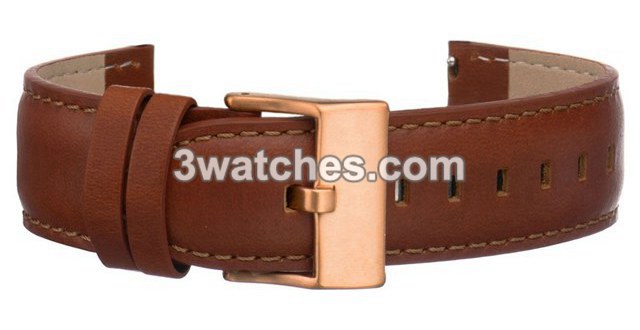 natural leather interchangeable strap rose gold stainless steel buckle