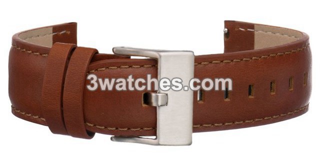 natural leather interchangeable strap silver stainless steel buckle