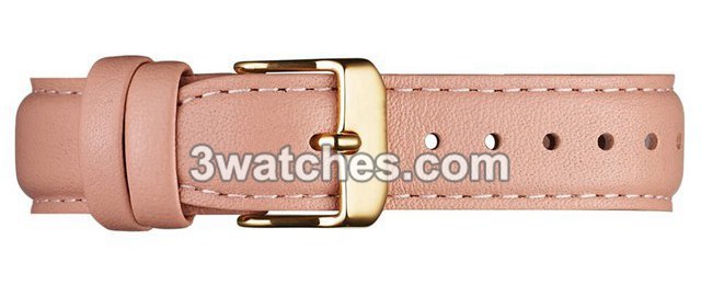peach leather interchangeable strap rose gold stainless steel buckle