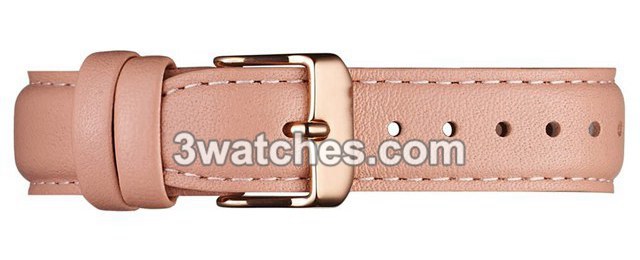 peach leather interchangeable strap rose gold stainless steel buckle
