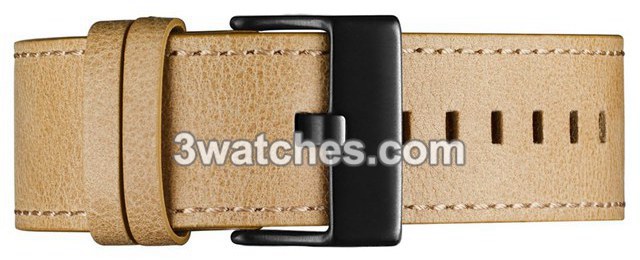 sandstone leather interchangeable strap black stainless steel buckle