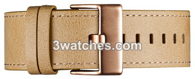 sandstone leather interchangeable strap rose gold stainless steel buckle