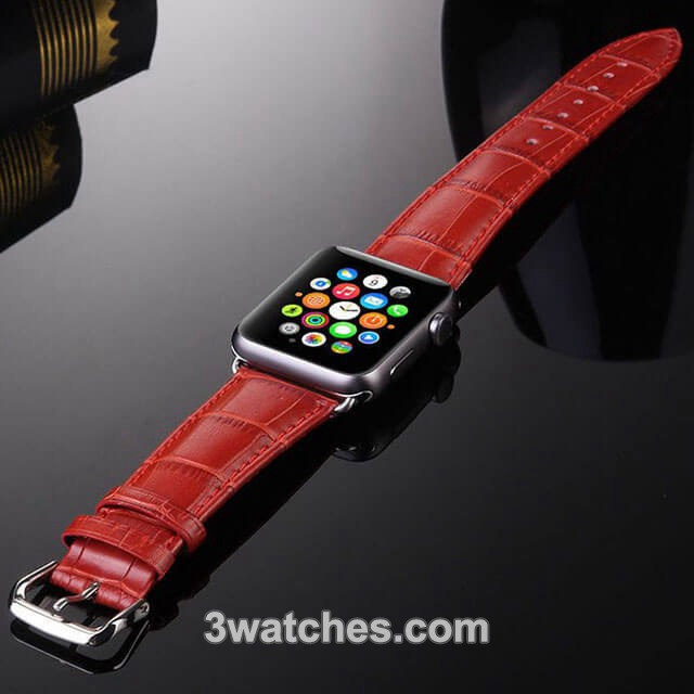 Leather Strap for Apple Watch Band Crocodile Pattern Iwatch 