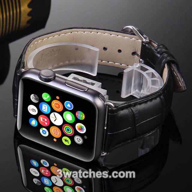 Leather Strap for Apple Watch Band Crocodile Pattern Iwatch 