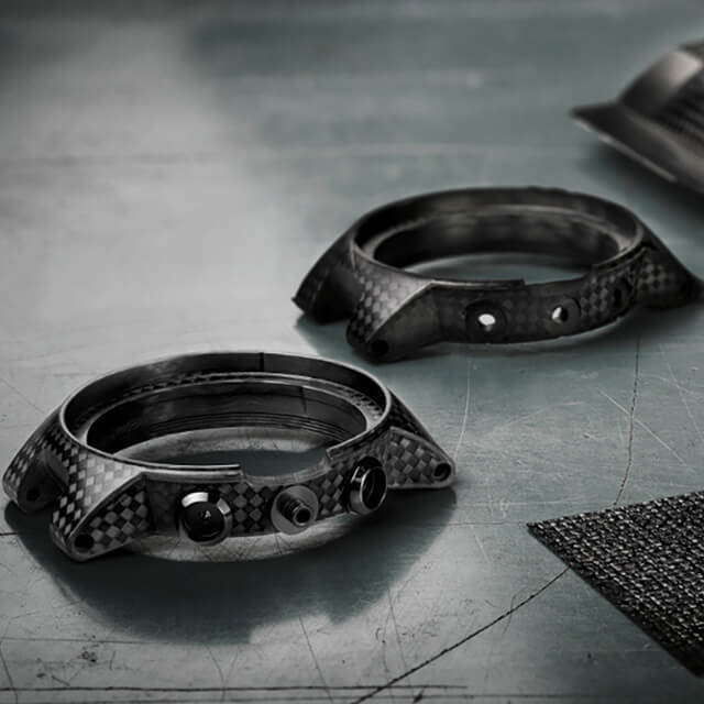 Hadley-Roma MS847 Carbon Fiber Black Watch Band Strap | Holben's
